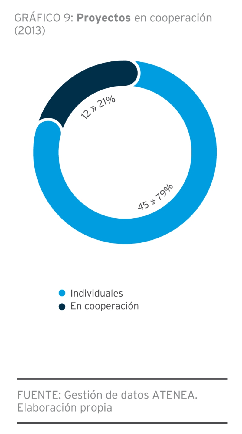 GRÁFICO 9: Proyectos en cooperación (2013)